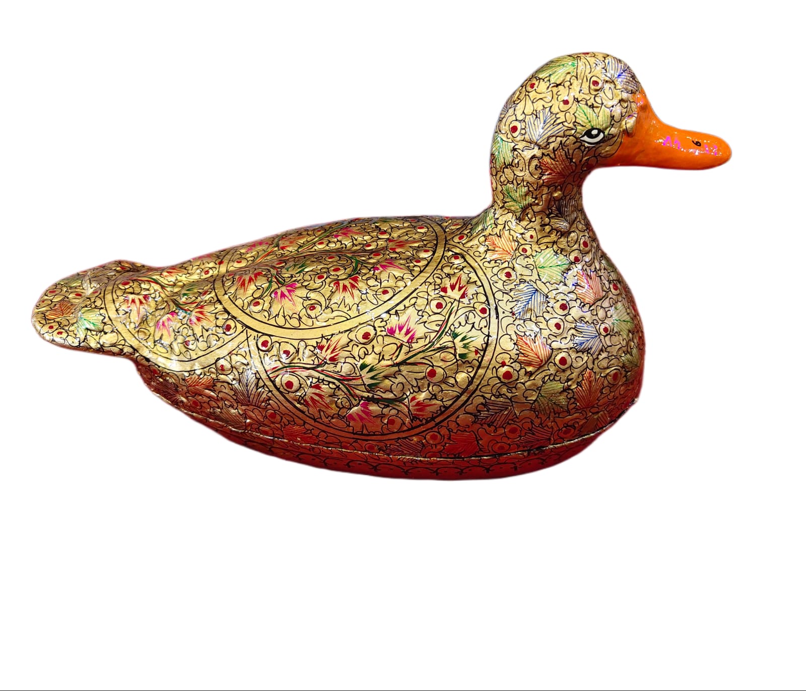 Handcrafted Kashmiri Paper Mache Duck-Shaped Decorative Box – Elegant Home Décor & Gift Item