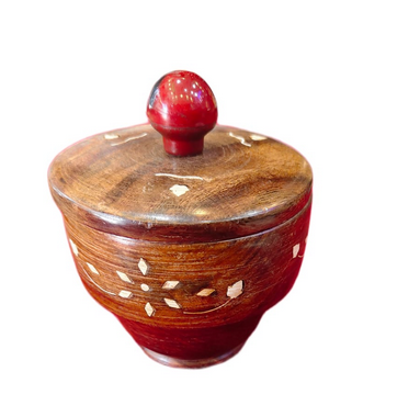 Handcrafted Wooden Dry Fruit Box & Masala Container – Large Multi-Use Kitchen Storage Jar