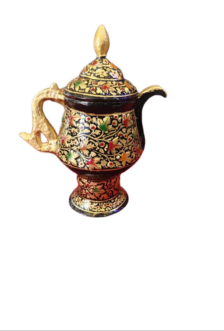 Handcrafted Kashmiri Paper Mache Samovar Jug – Traditional Decorative Art from Kashmir