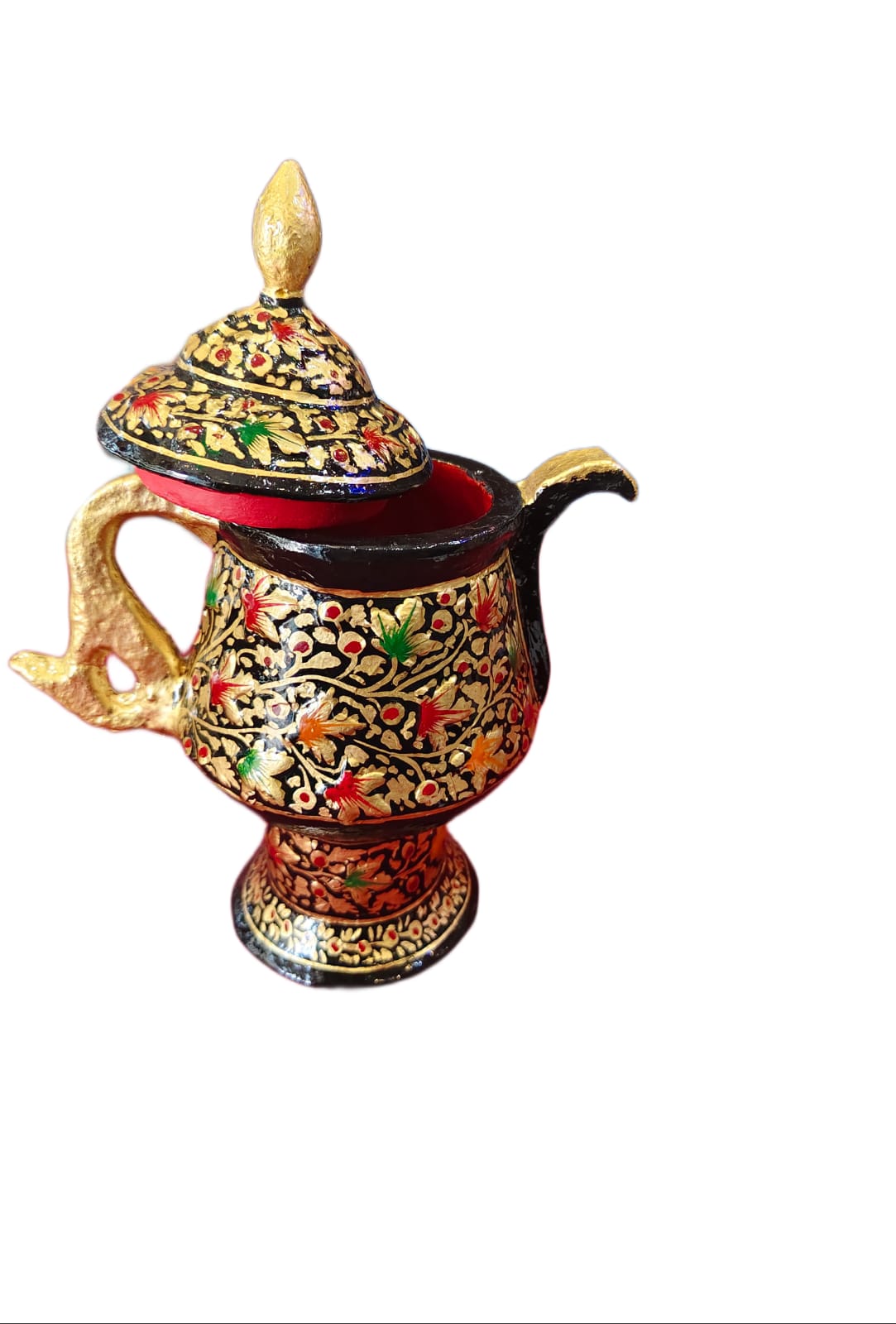 Handcrafted Kashmiri Paper Mache Samovar Jug – Traditional Decorative Art from Kashmir - Image 2