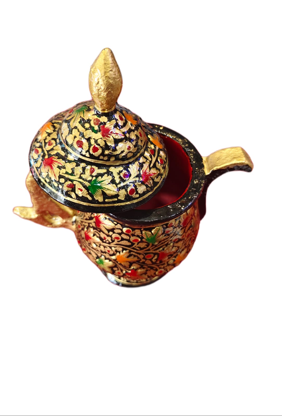 Handcrafted Kashmiri Paper Mache Samovar Jug – Traditional Decorative Art from Kashmir - Image 4